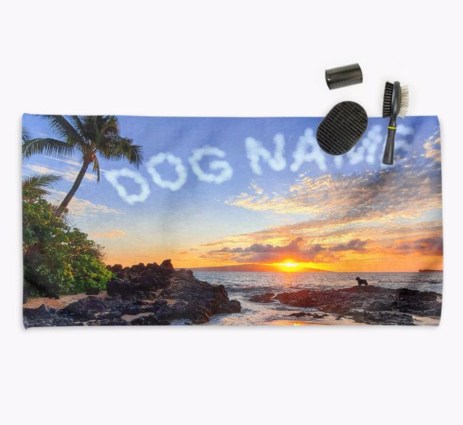 Sunset and Clouds - Personalized {breedCommonName} Towel